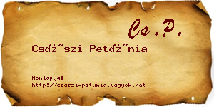 Császi Petúnia névjegykártya