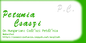 petunia csaszi business card